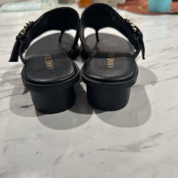Anne Klein Black Sandals with Silver Buckle - Picture 11 of 11